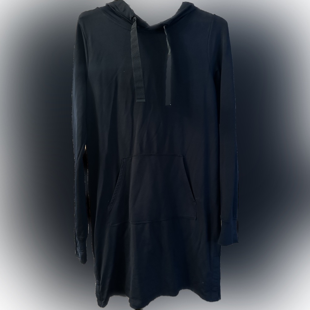 Athleta Black sweatshirt dress with side snap details {sz Small}